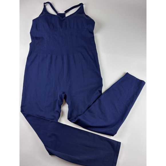 Victoria's Secret Pants - New XL Victoria Secret Pink Active Seamless Full Length Bodysuit Dark Blue